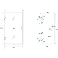 Wiesbaden Nisdeur less 80x200 cm 8 mm nano helder glas geborsteld brons koper