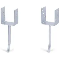 Alberts 2 x U-paaldrager mit Rundstahl-betonanker, 91x104 mm, betonanker 200 mm, thermisch verzinkt, voor inbetonneren