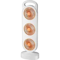 VHV -Bureauventilator met Drievoudige Turbine - Stille High-Speed Tafelventilator - 3 Turbo Fans voor Optimale Koeling - Energiezuinige Ventilator voor Kantoor, Slaapkamer en Thuiswerkplek - Oranje