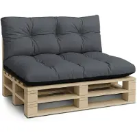 Amazinggirl Palletkussens Outdoor Kussen Zitkussen 120x80 cm - Kussens voor pallets Euopallets palletbank en palletmeubels palletkussens 120 x 80 Grafiet
