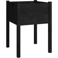 vidaXL Plantenbak 50x50x70 cm massief grenenhout zwart