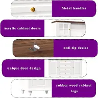 STILVORA Keukenkast - RGB-ledverlichting En Verstelbare Planken - Moderne Opbergkast Voor Keuken En Woonkamer - Wit - 140x40x179,5 Cm