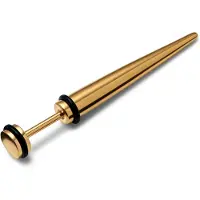 Lucleon Satago | 6 mm Goudkleurige Roestvrijstalen Fake Taper Oorbel