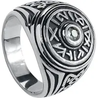 EtNox Ring - Secret Signs - voor Vrouwen - zilverkleurig | Maat 56