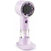 VHV - Handventilator - Mini ventilator - Draagbare ventilator - Met watervernevelaar - 3 snelheden - Oplaadbaar - USB - Voor op reis, kantoor en vakantie - 15.6 cm - Paars