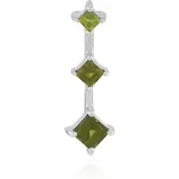 Cavill - Zilveren Hanger met 3 Vesuvianiet 0,697 ct - Platina Geplateerd Sterling Zilver - Elegante Groene Edelsteen - Trapgeslepen