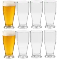 Leknes bierglazen - 16x - kunststof - 520 ml - transparant - onbreekbaar