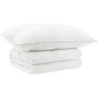 vidaXL Dekbed en Kussen Set 2 st 152x203 cm Zomer 140 GSM Wol Wit