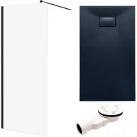 Badland Ketil Vidar doucheset 120 x 90 cm zwart - walk-in douchewand met douchebak
