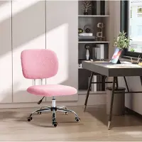 STILVORA Bureaustoel 48 x 53 x 80-90 cm - Ergonomisch En Hoogteverstelbaar Zonder Armleuningen - Voor Thuiswerkplek En Gamekamer - Polyester Roze