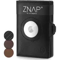 Slimpuro Znap Airtag Portemonnee voor heren, Slim Wallet met muntvak, Air Tag Wallet kaarthouder heren & dames, Mini portemonnee met kaarthouder, Portemonnee voor 8 kaarten