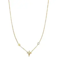 Yehwang Nova - Sterren Ketting - Zirkonia - Stainless Steel - - Goud