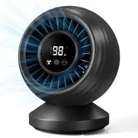 VHV - Tafelventilator - Oscillerende Bureauventilator 8000 mAh - Stille Luchtcirculator met 7 Standen - Kantoor & Slaapkamer - Zwart