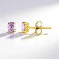 Cavill - Zilveren Oorbellen 925 Verguld - Roze Saffier Ovaal Geslepen 0,846 ct Madagaskar - Elegante Oorbellen voor Dames Dagelijks Gebruik