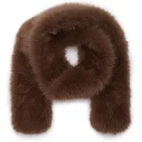 Manfield - Dames - Bruine sjaal van faux fur - Maat 1