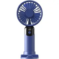 VHV -Mini Handventilator Zwart - 6 Snelheden Turbo Fan met Turbine Motor - Oplaadbare Draagbare Ventilator met Afneembare Basis - Stille Persoonlijke Koeling voor Bureau Reizen en Thuis