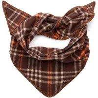 Manfield - Dames - Bruine geruite triangel sjaaltje - Maat 1