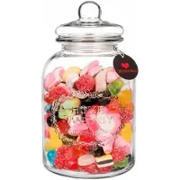 Alessandro luxe voorraadpot - snoeppot - glas - met deksel - 5 liter - koektrommel - snoepjes - 17 x 33 cm