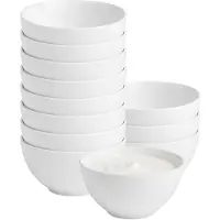 Vessia Kommetjes / serveer schaaltjes Limoges - 12x - porselein - 16 x 8 cm - wit - Stapelbaar - 1000 ml - soepkommen - schalen - keuken