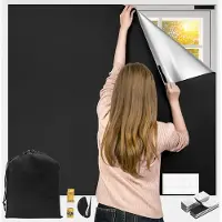 VHV - Verduisterend Gordijn - Blackout Raamafdichting zonder Boren - Lichtdicht & Draagbaar - Voor Baby- en Slaapkamer - 400 x 148 cm - Zwart