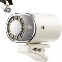 VHV -Car Clip on Ventilator Wit - 199 Snelheden Auto Ventilator met LED Display - 360° Roterende Airconditioning Fan - Draagbare Koeling voor Auto Vrachtwagen en Kantoor - Compacte USB Fan