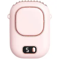VHV -Draagbare Mini-Ventilator - High-Speed Handventilator met Clip - Oplaadbare Riemventilator met USB - Stille Handsfree Nekventilator voor Paraplu, Festival en Outdoor-roze