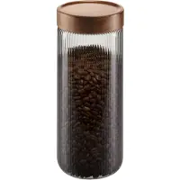 GEFU Voedselcontainer, Voorraadpot, 1.5 L, Luchtdicht, Borosilicaatglas, Acaciahout - | BOKARO