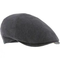 Herman casquette plate unie noir de fabrication italienne avec dessous de la visière imprimée