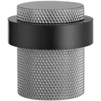 Intergriff Deurstopper voor vloermontage geribbeld 30x40mm gun metal PVD gecoat
