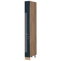 Vicco Apotheekkast Fame-Line, Donkerblauw hoogglans/Goudkleurig Eiken, 20 cm