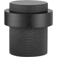 Intergriff Deurstopper voor vloermontage geribbeld 30x40mm mat zwart PVD gecoat