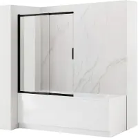 REA - Badwand Schuifbaar Dario Black 120 - 0,6 x 120 x 140 cm