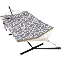 Happiq Hangmat met Standaard 366 cm - Geschikt 2 Personen met Kussen - voor tuin en strand