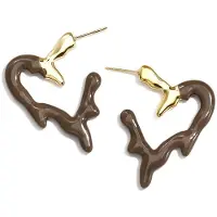Yehwang Lola - Hart Oorringen - Stainless Steel - - Karmozijnrood