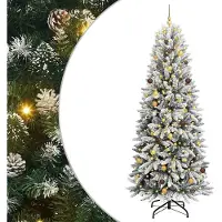 vidaXL Kunstkerstboom Wit 240 cm PVC en plastic en staal en PE