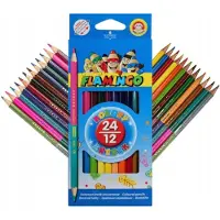 Flamingo Serie - Dubbelzijdige Kleurpotloden - 24 Kleuren - Zeskantig - Voor Kinderen