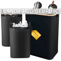 Happiq Flesseninzamelbak 170L - Grote Capaciteit met 2 Voeringzakken - Grote Capaciteit met 2 Voeringzakken, Grijs Kunststof - Geel