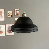 Bamyum Asletl hanglamp, industriële Modern stijl, Ø40 cm, zwart metalen lamp