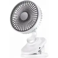 VHV - Tafelventilator - Clip ventilator - Bureauventilator - Mini ventilator - 360 graden draaibaar - Verstelbaar - Stil - USB - Voor kantoor, slaapkamer en op reis - 12.5*8*20cm - Wit