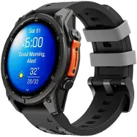 CubeNest Premium sporthorlogeband 22 mm Zwart/Grijs - geschikt voor Garmin smartwatch