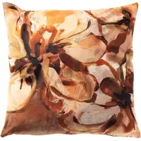 Dutch decor MAUDY - sierkussen 45x45 cm - bloemmotief - Toast - bruin, beige - Inclusief binnenkussen - Luxe kussens voor woonkamer & bank