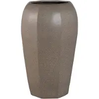 Ptmd Myrick Dark Brown Ceramic Pot Octagon Shape L