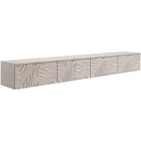 Vente-unique Hangend tv-meubel met 4 deuren - Beige en goudkleurig RINAREL
