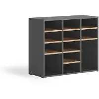 Vicco schoenenkast Lysander, Antraciet/Goudkleurig Eiken, 78.6 x 65.5 cm Met 12 open vakken