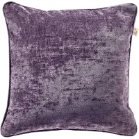 Dutch decor LEWY - sierkussen 45x45 cm - glansvelours - Mysterioso - paars - Inclusief binnenkussen - Luxe kussens voor woonkamer & bank