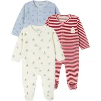 Vertbaudet Set van 3 babyslaappakjes voor pasgeboren in fluweel / velours