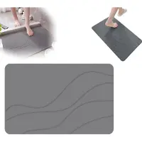 VHV - Badmat - Diatomeeënaarde badmat - Steen badmat - Sneldrogend - Antislip - Super absorberend - Voor de badkamer en douche - 40*30cm - Grijs