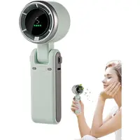 VHV - Handventilator - Mini ventilator - Draagbare ventilator - Opvouwbaar - 5 snelheden - Oplaadbaar - LED display - Voor op reis, kantoor en vakantie - Groente