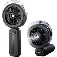 Snq Handfan met waterkoeling - Draagbare Mini Fan met LCD-display - USB-oplaadbare en inklapbare ventilator voor reizen kantoor en thuis - Zwarte kleur