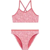 We fashion cropbikini met zebraprint - roze Meisjes Polyester Zebraprint - maat 134/140